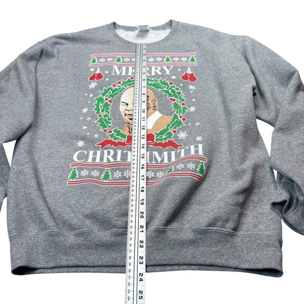 Mike Tyson Merry Chrithmith Sweatshirt Christmas Men's Large EUC Ugly Christmas - Picture 5 of 5